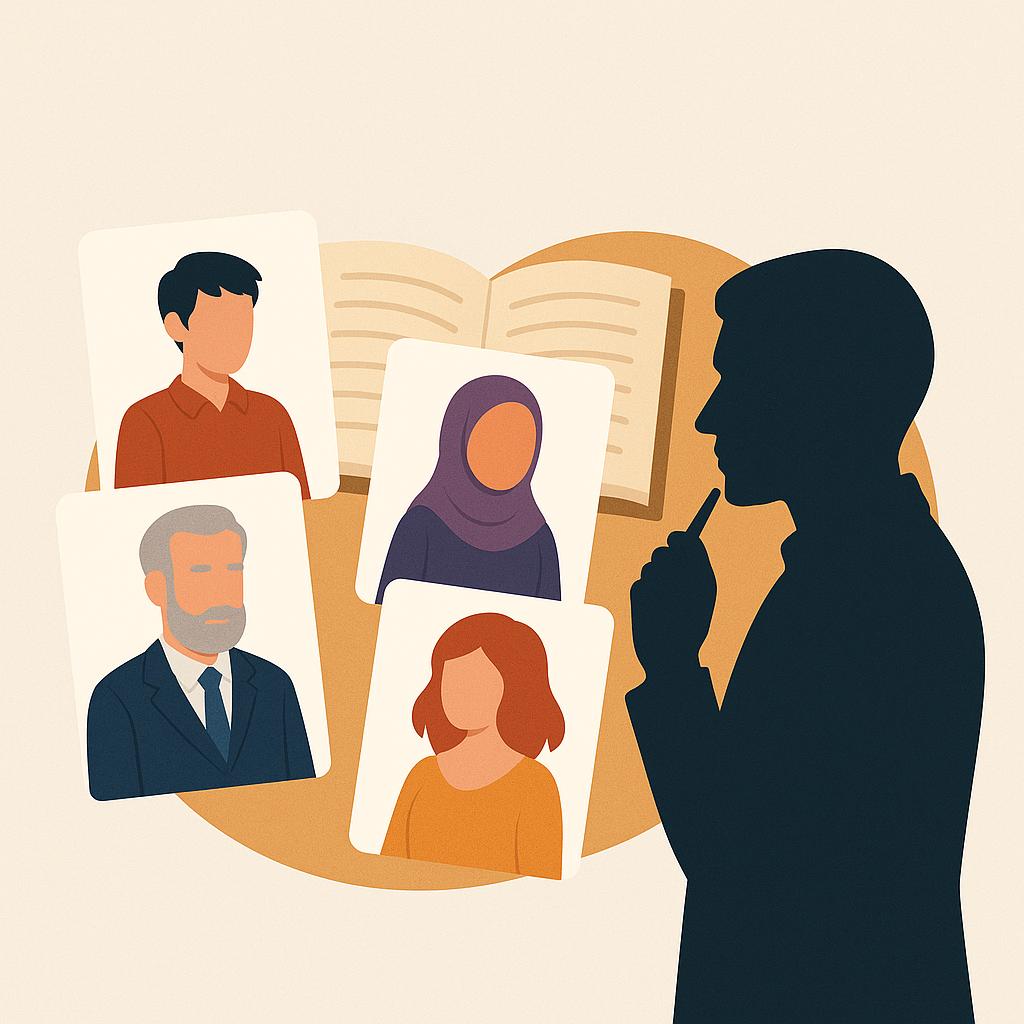 شخصيات رواية خيالية تتشكل على الورق أثناء الكتابة الإبداعية