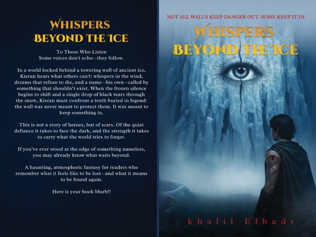 Book cover of Whispers Beyond the Ice – a dark fantasy novel by Khalil Elbadr