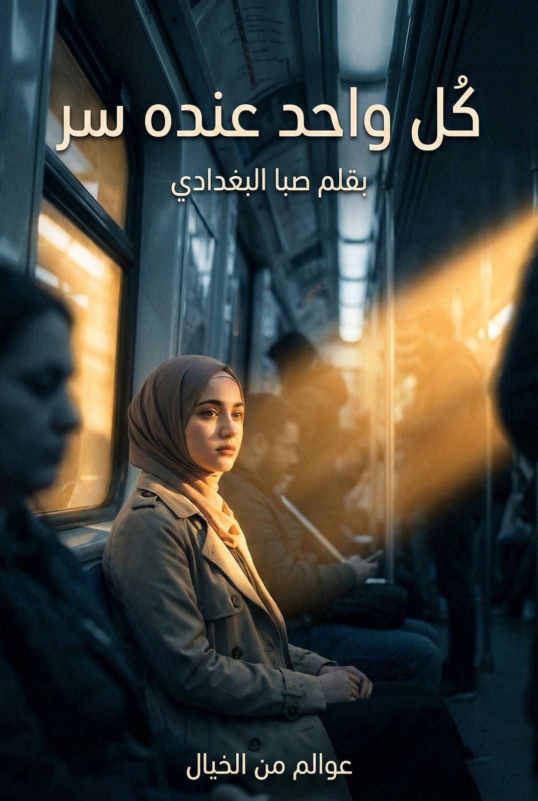 "تصميم غلاف رواية كل واحد عنده سر للكاتبة صباح البغدادي، دراما وغموض حصرياً على منصة عوالم من الخيال."