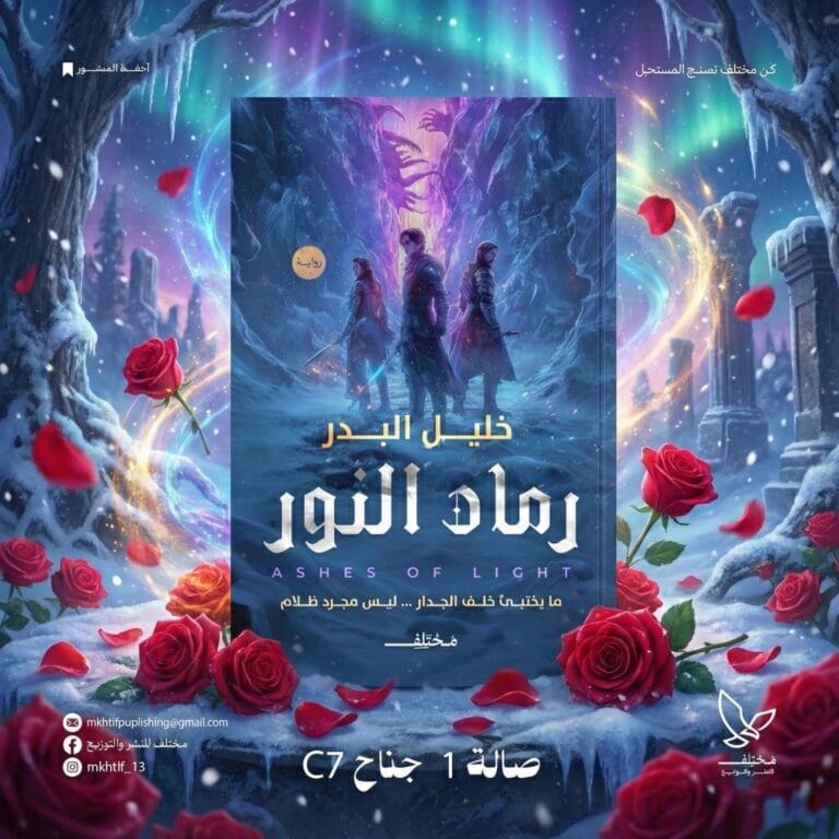 غلاف رواية رماد النور فانتازيا وغموض للكاتب خليل البدر - معرض القاهرة للكتاب 2026