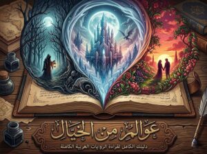 كتاب سحري مفتوح تنبثق منه عوالم الرعب والفانتازيا، يمثل الوجهة الأفضل من أجل قراءة قصص وروايات عربية كاملة عبر منصة عوالم من الخيال
